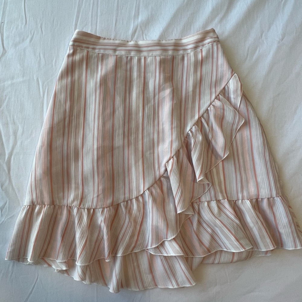 Lauren Conrad pastel stripe ruffle miniskirt